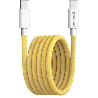 Techsuit Кабел за данни Type-C за Apple, Android, PD60W, супер бързо зареждане, 1 м - (PCB114D) - жълт