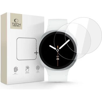Tech-Protect 2 броя стъклени протектори за Samsung Galaxy Watch 8 (40mm) от Tech Protect Glass Fit+ - Прозрачни (5906302331482)
