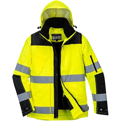 Portwest hi-vis 3в1 c469 / Изолирана светлоотразителна жилетка - hv жълта xs (c469ybrxs)