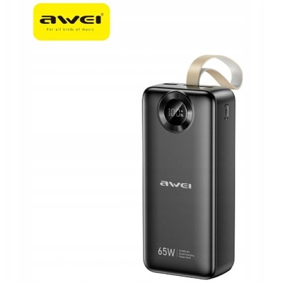 Awei PA-34 30000mAh 65W бързо зареждащ се powerbank черен (PA-34)