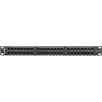 Lanberg patch panel 48 port 1U CAT. 6, black (PPU6-1048-B)