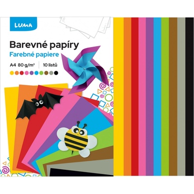 Papír LUMA barevný A4 10ks