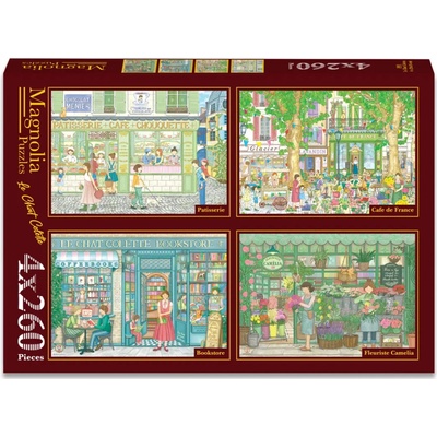 Magnolia 4x260 Le Chat Colette Colette Cukráreň Café de France Kníhkupectvo Kvetinárstvo Camelia 260 dielov