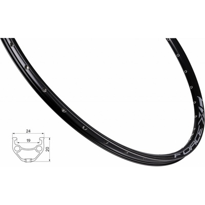 Ráfik Force XC BASIC DISC 622x19 32dier, čierny
