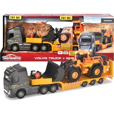 Majorette Kamion s nakladačem Volvo Truck & Wheel Loader 35 cm délka se zvukem a světlem