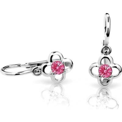 Cutie Jewellery dětské náušnice z bílého zlata C1944-10-X-2 fuchsiová