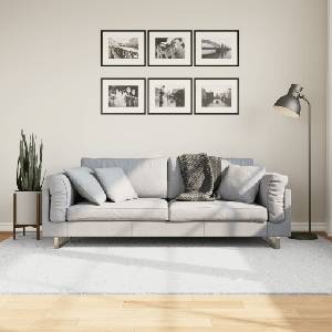 vidaXL Килим OVIEDO с къс косъм, сив, 160x230 см (375537)