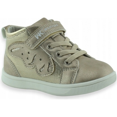 Wojtyłko dívčí přechodové boty nad kotník se zapínáním na suchý zip 25380 Zlaté