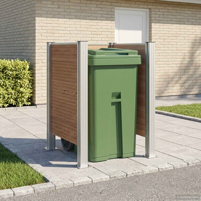 vidaXL Оградка за кошче Кафяво 85 x 85 x 115 см Алуминий и WPC (42039181)
