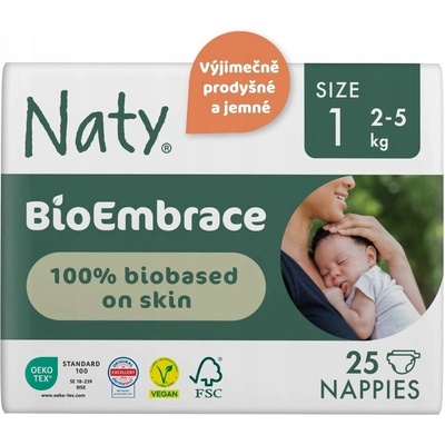 Naty BioEmbrace Newborn 1 2-5 kg 25 ks