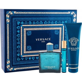 Versace Eros Gift Set - EDT 100 ml + Shower Gel 150 ml+ EDT 10 ml за мъже