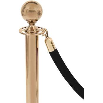 Въже със златиста закопчалка Velor, 160 cm, черно (5040140044)