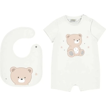 Mayoral Гащеризон къс с лигавник в мръснобял цвят мече за новородено момче Mayoral