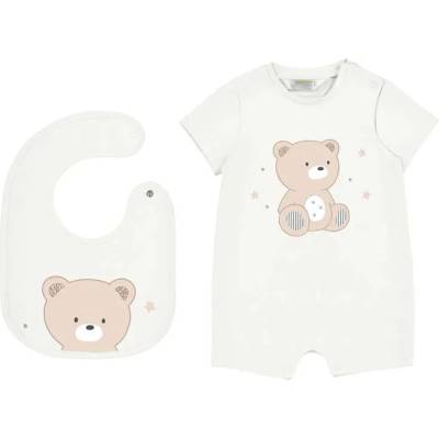 Mayoral Гащеризон къс с лигавник в мръснобял цвят мече за новородено момче Mayoral