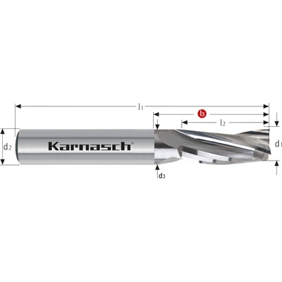 Karnasch 3062341200 | Tvrdokovová dokončovacia fréza, pravotočivá špirála - pravorezná 12x38-83x12 mm, Z=3