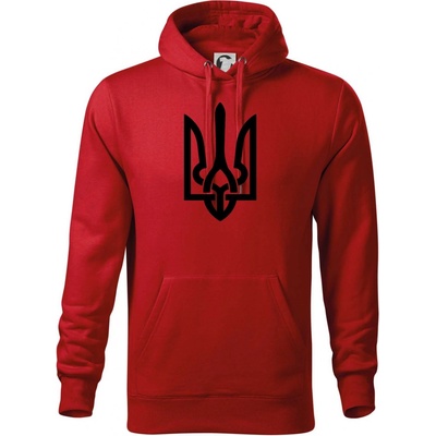 Ukrajina trojzubec velký hooded sweater červená
