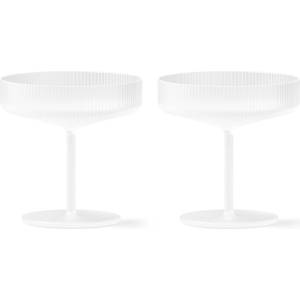 ferm LIVING Чаша за шампанско RIPPLE 150 ml, комплект от 2 бр. , бял, твърди LIVING (FERM1104269321)