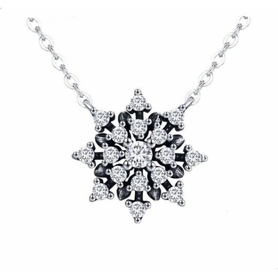 Glory Strieborný náhrdelník Snowflake S1068