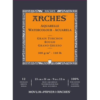 Arches Akvarelový blok Aquarelle hrubozrnný prírodná biela 300 g/m² 12 listov26 × 36 cm