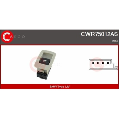 Spínač, zvedací zařízení oken CASCO CWR75012AS