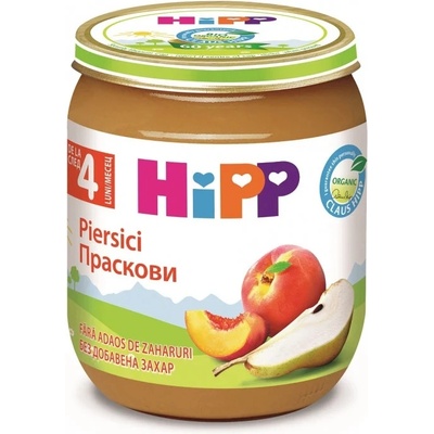 Hipp Био пюре Hipp - Праскови и круши, 125 g (4205)