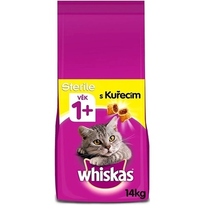 Whiskas kuřecí pro kastrované dospělé kočky 14 kg