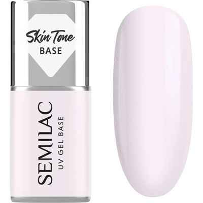 Semilac UV Gel Base Skin Tone Base основен лак за нокти с гел цвят Milky Pink 7ml