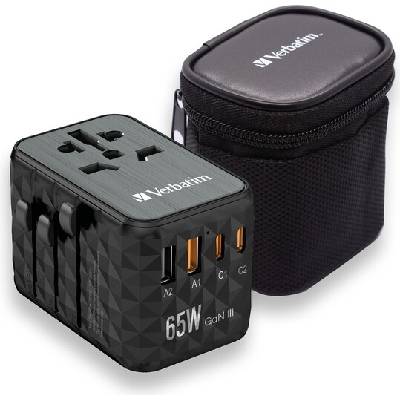 Адаптер Verbatim UTA-05 GaN III Universal Travel Adapter with 2 x USB-C PD 65W (32120)