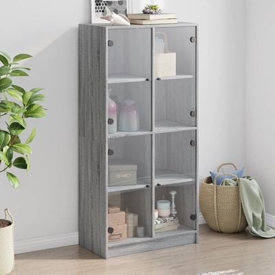 vidaXL 11461.3295862 Highboard s dvířky šedý sonoma 68x37x142 cm