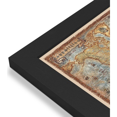 RayWorld Svět - nástěnná mapa Ray World 136 x 92 cm Varianta: mapa v dřevěném rámu, Provedení: Pegi černý