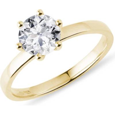 Klenota Zásnubní prsten s diamantem ve žlutém zlatě k0701023