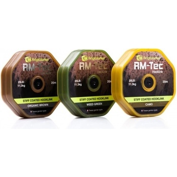 RidgeMonkey šňůra RM Tec Stiff Coated Hooklink Hnědá 20m 25lb