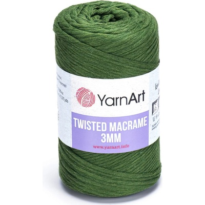Pletací příze YarnArt TWISTED MACRAME 3mm 787 zelená, jednobarevná, 250g/195m