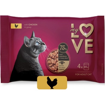 My Love SET s kuracím mäsom v jemnej omáčke 4 x 85 g