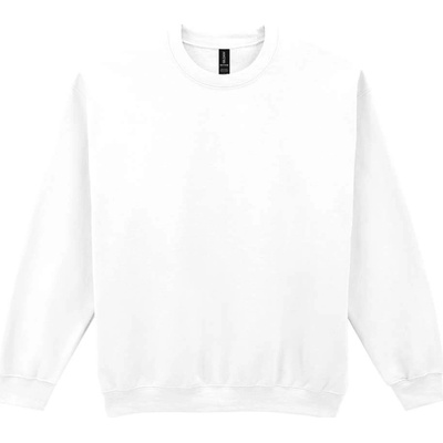 unisex mikina bez kapuce HEAVY BLEND Gildan bílá