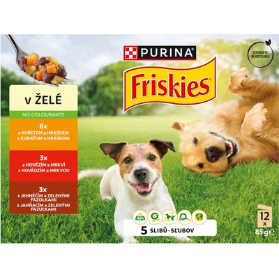 Friskies Adult s hovädzím kuraťom a jahňacím v želé 12 x 85 g