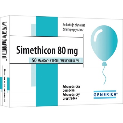 Generica Simethicon 80 mg 50 měkkých želatinových kapslí