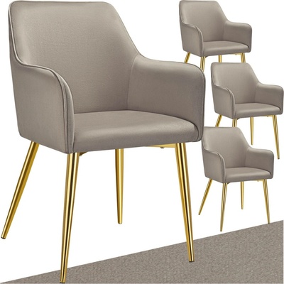 Tectake 405497 avane polstrované taupe 4 ks
