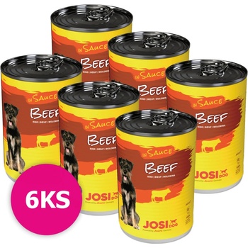 JosiDog Dog Beef in sauce 6 x 415 g