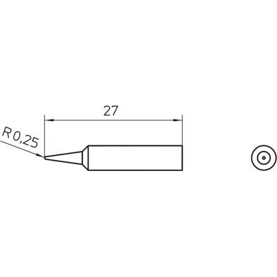 Weller XNT 1 spájkovací hrot okrúhla forma Veľkosť hrotov 0.5 mm Dĺžka hrotov 27 mm Obsah 1 ks