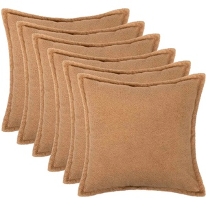 vidaXL Калъфка за възглавница 6 бр. HOUTEN Бежово 65 х 65 см Букле (921062)