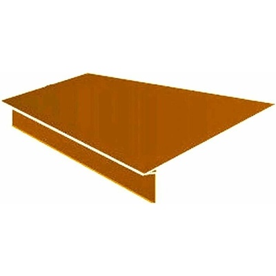 Okapová lišta zatahovací r.š.250mm pozink lakovaný RAL 8004 cihlová s folií dl.2m