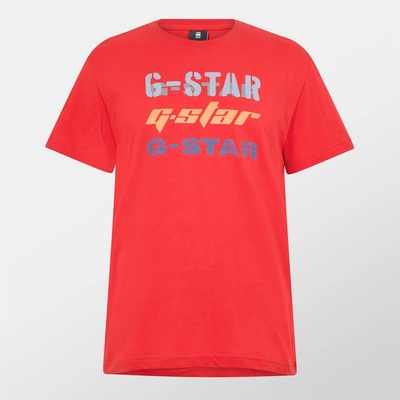 G Star Тениска G Star Triple Logo Graphic T-Shirt - Bright Flame
