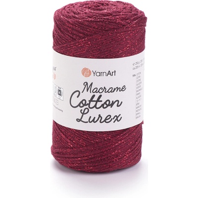 Yarn Art Macrame Cotton Lurex 739 červená granátová