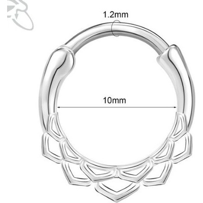 Prosperk náušnice piercing do nosu septum vlnitý S2562
