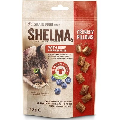 Shelma bezobilné polštářky hovězí borůvka 8 x 60 g