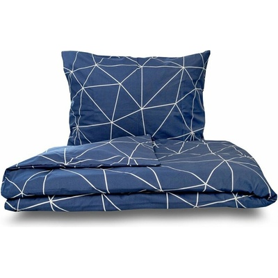 Kvalitex Obliečky Nordic Collection Grid modré 140x200 70x90