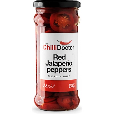 The ChilliDoctor Nakládané Red Jalapeño chilli papričky krájené 330 g – Zboží Mobilmania