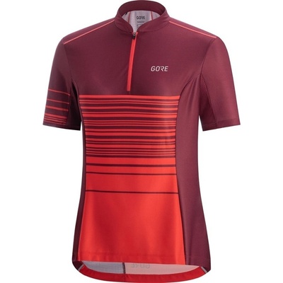 Gore C3 Striped Zip -hibiscus pink/chestnut red dámský