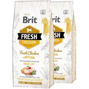 Brit Fresh Chicken with Potato Adult Great Life 2 x 12 кг
